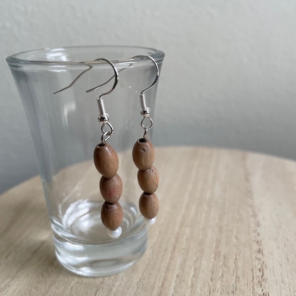 2/$15 Oblong Coconuts Beaded Earrings - Picture 1 of 1